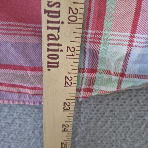 Lauren Ralph Lauren Women's Pink Plaid Button Up Shorts Cotton Pj Set Large - Picture 8 of 8